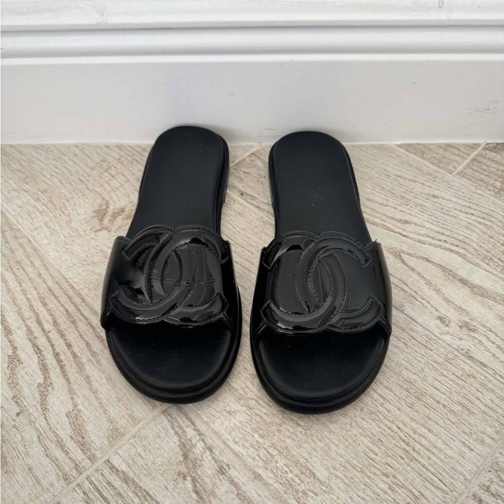 CHANEL black sandals